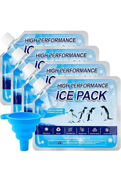 Yelajoy Reusable Ice Packs (4 Pack) - Leak-Proof Freezer Packs for Coolers & Lunch Boxes