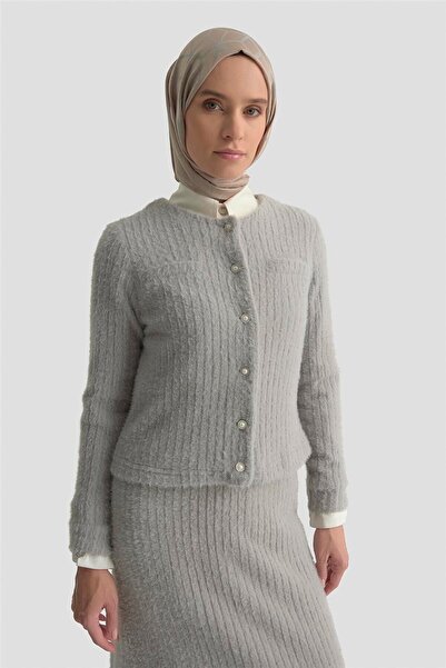 Armine Dokulu Triko Takım 25KD1801 Gri