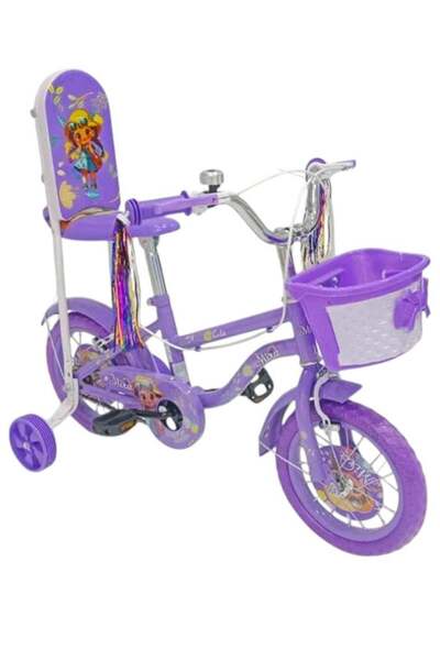 Toybox Cute Purple 12 inch Baby Cycle — 2-4 Years with Basket & Training Wheels