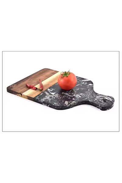 cc bin shihon Luxury double-sided marble/wood cutting and serving board, 33*21.7cm