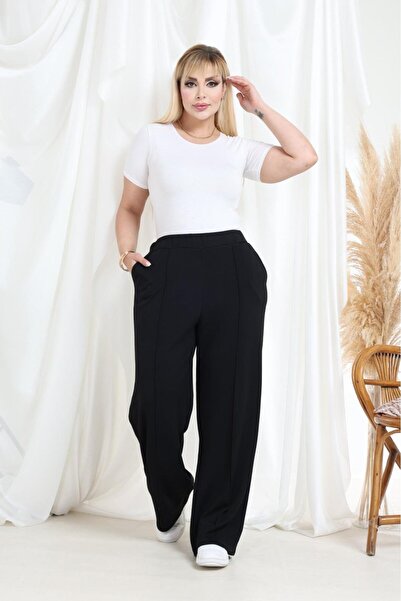 EMEZ Black Relaxed Fit Modal Fabric Sweatpants