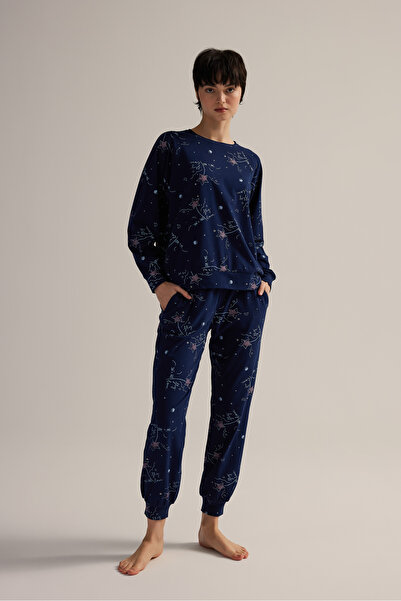 Hays Kadın Pamuklu Uzun Reglan Kollu Pijama Takımı