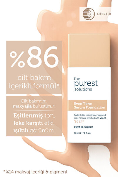 The Purest Solutions Yağlı-Lekeli Ciltler • Çift Aşamalı Temizlik & Leke Karşıtı Fondöten Seti (Açık/Orta Ton)