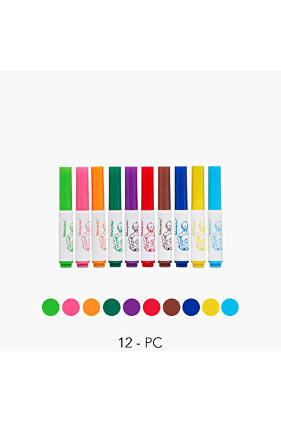 FISHER PRICE فيشر - مجموعة أقلام تلوين للأطفال برأس مستدير من 12 قطعة