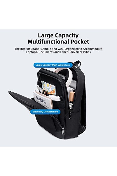 Arctic Hunter ah Slim Laptop Backpack 15.6" 11L - Water-resistant with 10.9" iPad Pocket