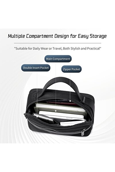 Arctic Hunter Small Toiletry Bag for Men - Travel Shaving Kit Nylon Water-Repellent (Black)