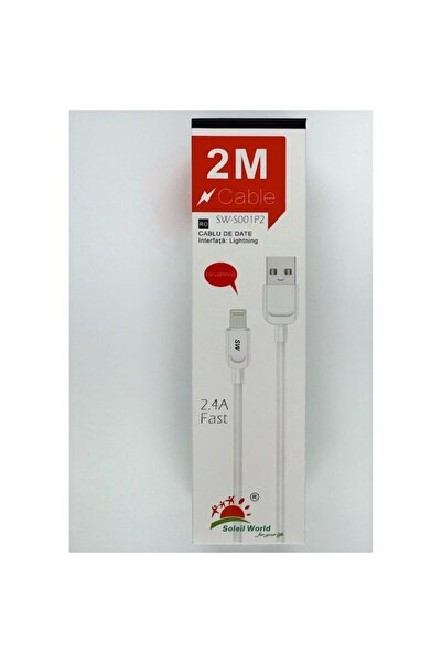 OEM USB to Lightning Data Cable 2.4A Fast Charging, 2 m, White