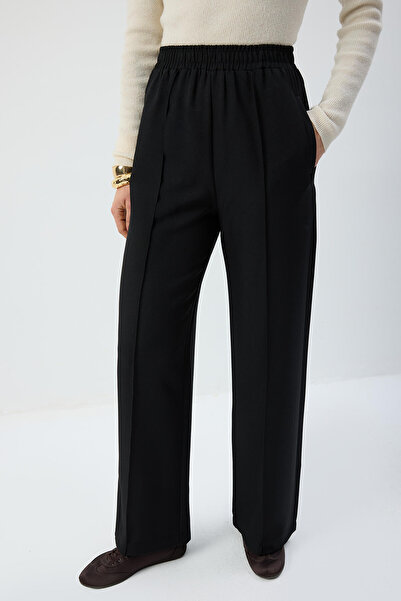 Touché Privé Ribbed Pants with Elastic Waist