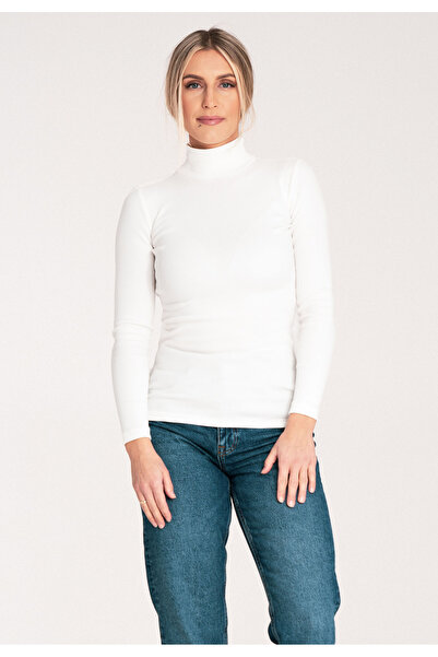 Figl Bluză cu guler înalt mulat - guler înalt subțire pentru femei - M1058 ec...