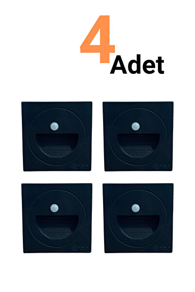 Ema Dükkan 4 ADET Sensörlü Koridor Merdiven Aydınlatma 3W 3000K Döküm Kasa IP44 240 Lümen 220V