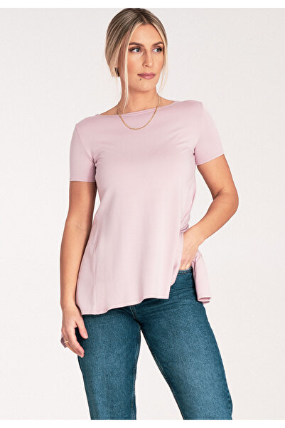 Figl Bluză elegantă asimetrică - Bluză cu volane - M1051 Roz mărimea XL