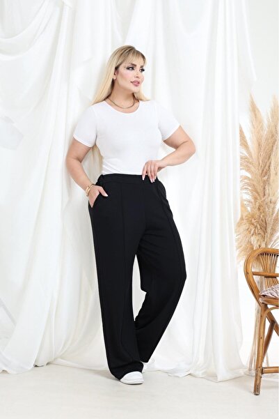 EMEZ Black Relaxed Fit Modal Fabric Sweatpants