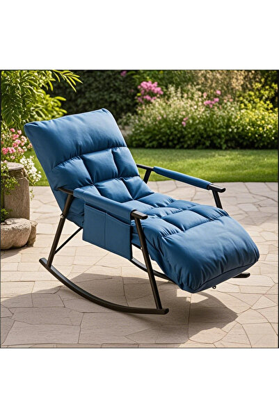 CozyhomeVIP كرسي هزاز خارجي متكئ مع مسند عثماني - كرسي هزاز خارجي مبطن، وجيوب...