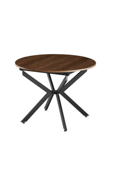 DacEnergy Extendable dining table, dark oak/black, 100x100-140x75 cm, ABERO TYPE 1