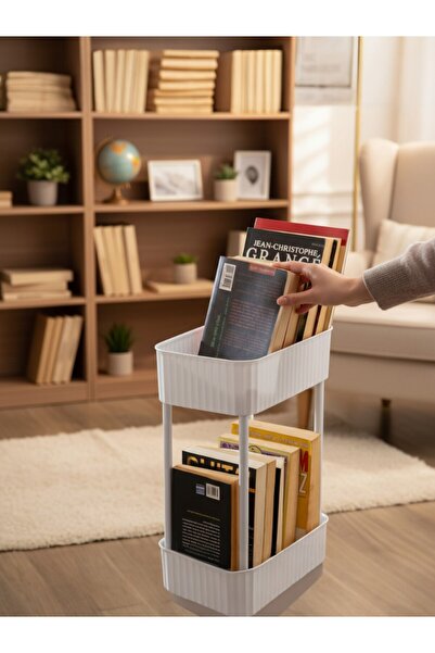 VİLORA HOME ELİTE - 2 Katlı Çok Amaçlı Pratik Kitaplık Organizer Düzenleyici (TEKERLEKSİZ)