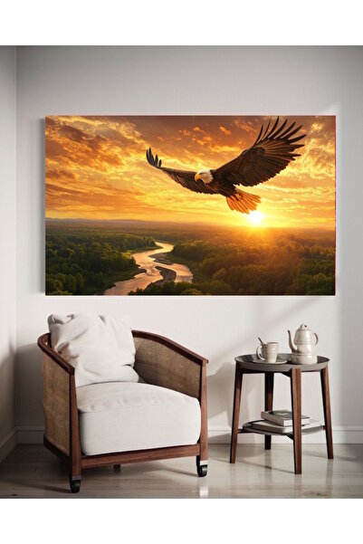 özkacar Vultur în cădere, tablou pe pânză orizontală, decorațiune pentru casă...