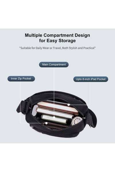 Arctic Hunter Sling Bag for Men - Nylon Messenger Side Bag for up to 8-inch iPad