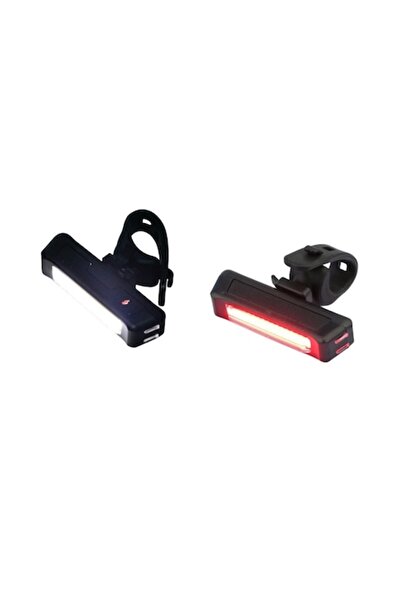 Carsons Set of 2 bicycle lights - Comet LED headlight & taillight, USB rechar...
