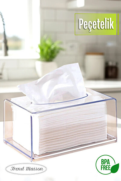 Trend Maison Transparent Napkin Organizer Unbreakable Box Napkin Holder 22 X 12.5