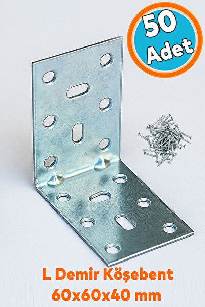 NZB (50 ADET) Mobilya Eşya Dolap Duvara Sabitleme Köşebent Bağlantı Aparatı L...