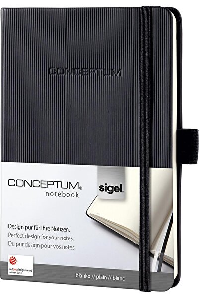 SIGEL Siegel Conceptum 194-page solid hardcover notebook, 108 x 151 mm, black - 6297