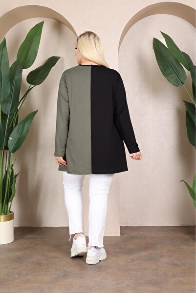 EMEZ Μαύρη μπλούζα χακί χρώματος