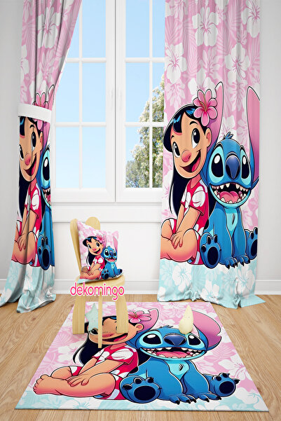 dekomingo Flowery Stitch 2 Wing Background Curtain