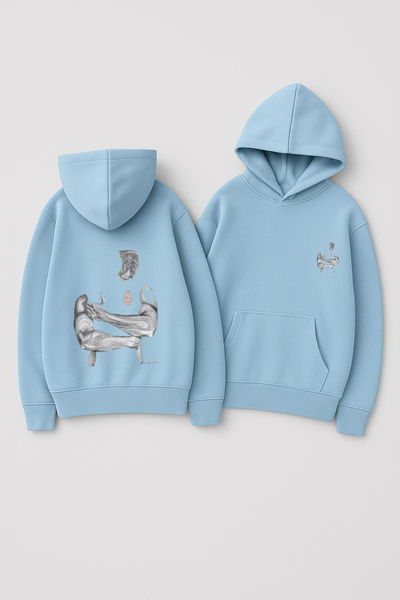 CLASSY.MODA Unisex με κουκούλα oversized με τύπωμα Φούτερ – Μυϊκή σιλουέτα που αγκαλιάζει την κενότητα Μικρή καλλιτεχνική καρδιά