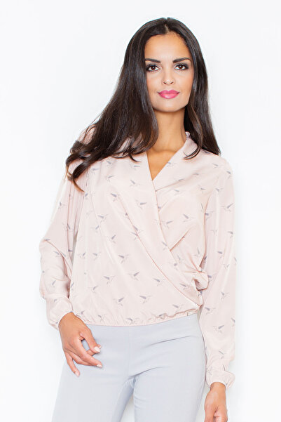 Figl Bluză elegantă pentru pantaloni - bluză elegantă roz M371 mărimea M