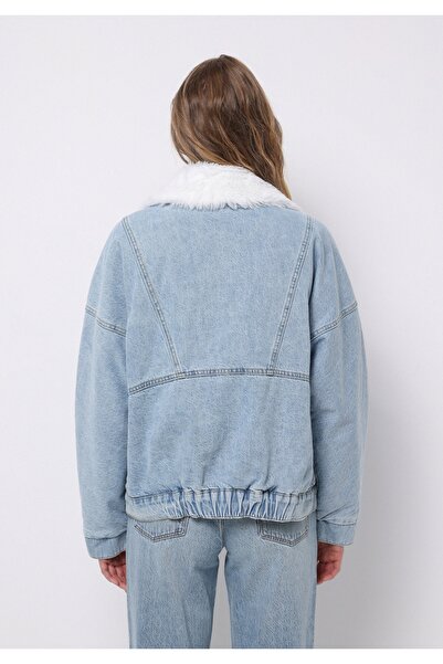 Colin's Oversize Fit Zippered Unlined Women's Blue Jacket