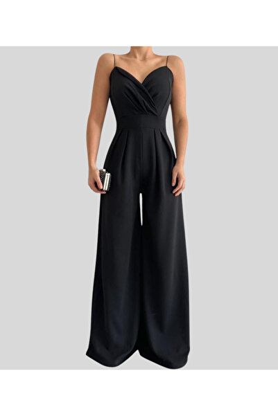 MQ Off-shoulder jumpsuit, woven suit with a satin surface
