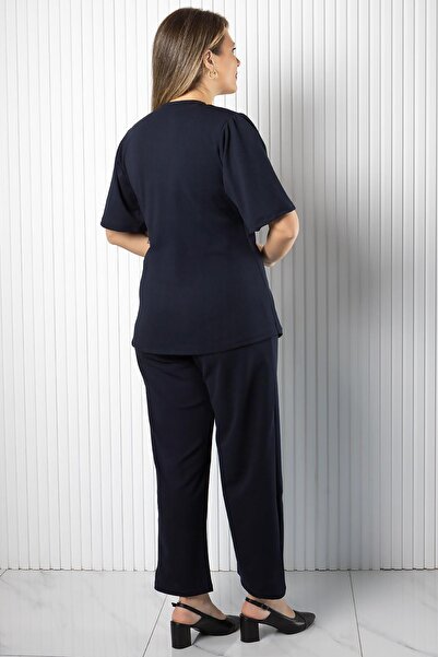 SUBU TASARIM Σετ με παγιέτες με λεπτομέρειες σε μπλε ναυτικό TBS968