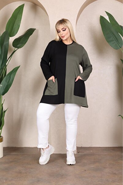 EMEZ Μαύρη μπλούζα χακί χρώματος