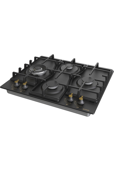Gorenje Built-in gas hob, GW6D42CLB, 60cm, 4 hobs, 8150W, mechanical control, black