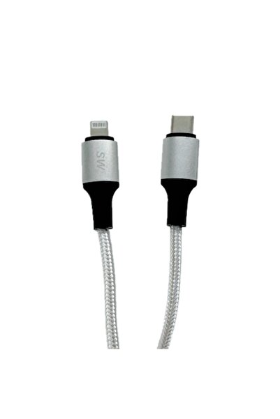 OEM USB-C to Lightning Fast Charging & Data Cable, 2.4A, 3m, White, Textile Braided