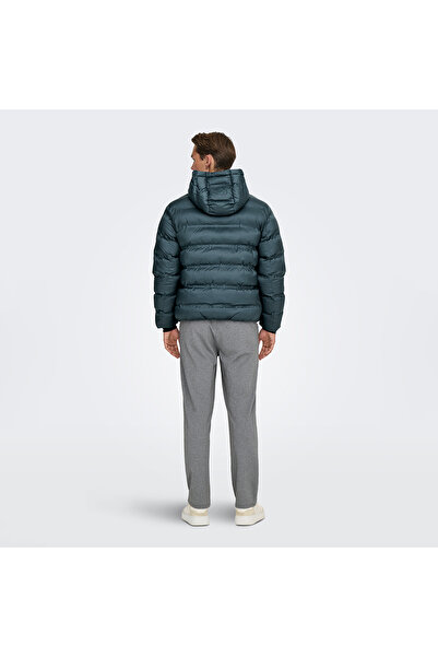 Only & Sons Μόνο&Σόνς Μπουφάν Union χωρίς ραφές Life Ανδρικό Πράσινο Παλτό με κουκούλα