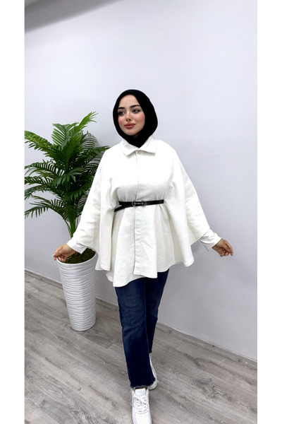 met home W1-93197 كريم قصة فضفاضة بانشو تونيك محتشم موسم جديد مريح وعصري أنيق