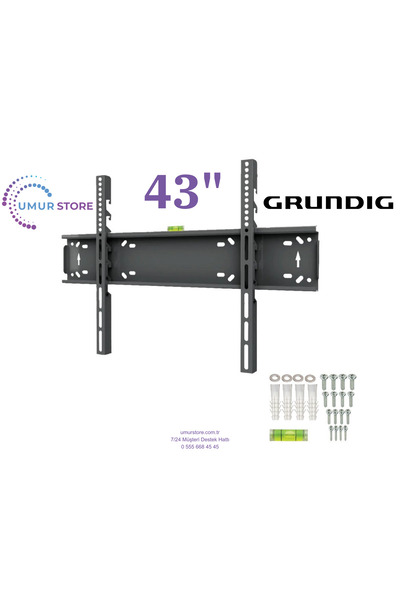 Grundig 43” 43GJU7500B / 43”- 65” inç Lcd Led Televizyon Sabit Duvar Askı Apa...