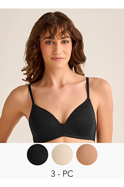 FAV 3-Pack Floral Lace Seamless Bra