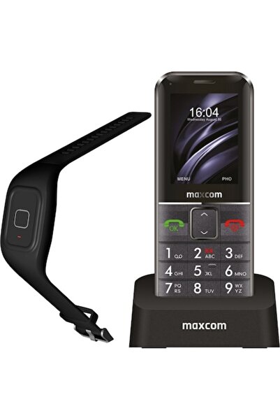 MAXCOM MM735 mobile phone Single SIM (with GPS tracker) + SOS bracelet IP67, Black