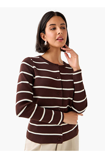 2Xtremz Striped Round Neck Cardigan