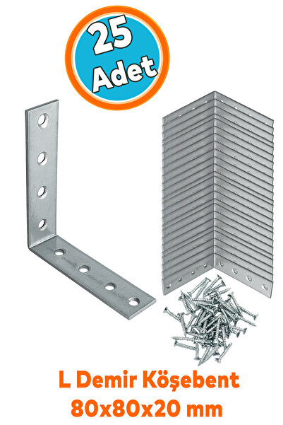 NZB Mobilya Dolap Duvar Sabitleme Metal Köşebent 20x80x80 mm Bağlantı Aparatı...