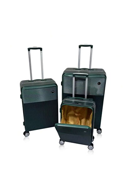 Prosperity Multi Functional Luggage set PC aluminum frame password pull rod box 20/24/28 inch Set - Blue