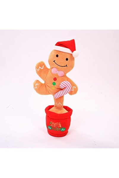 iTin Interactive Christmas toy for children, dancing gingerbread cactus, repeats and imitates sounds