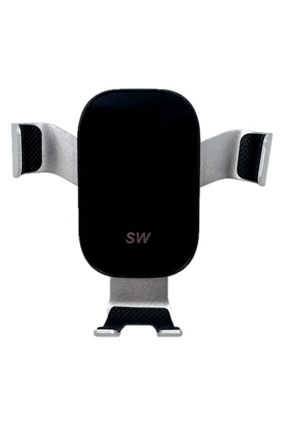 OEM Car phone holder, vent grille mount, gravity clamp, aluminum, 360° rotation, universal, black-silve