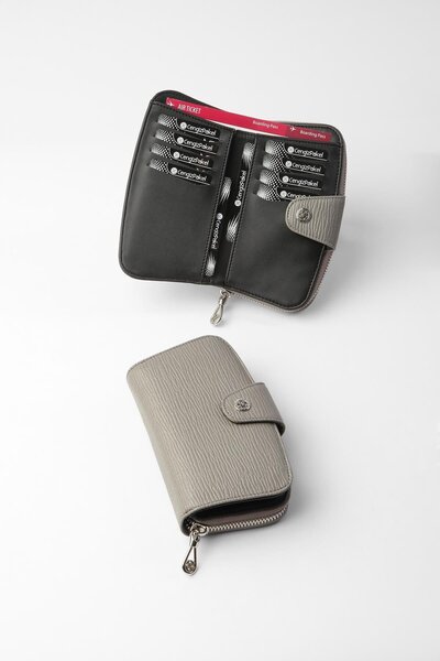 CENGİZ PAKEL Patterned Medium Women's Wallet - 65306A - Silver/Black