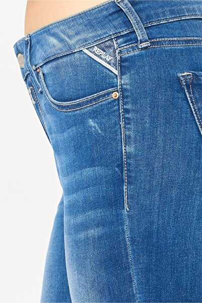 Replay Women Skinny Fit Solid Stretchable Jeans, Blue