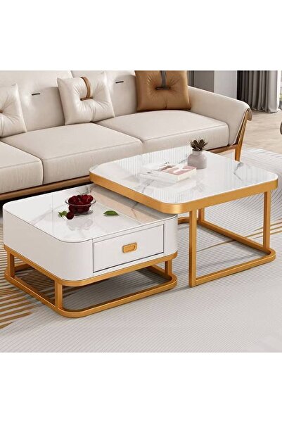 NKX Light luxury modern simple round small apartment coffee table living room