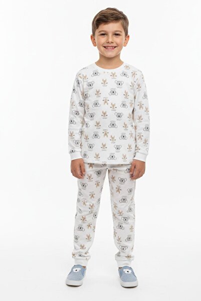 NEWKİDS Unisex Children's Koala and Rabbit Themed Transitional Cotton Pajamas