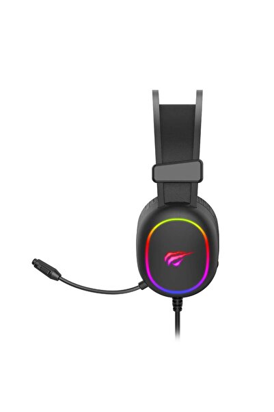 Havit Gaming Headset with Microphone, RGB Lighting, USB Connection + 3.5mm Jack, Black